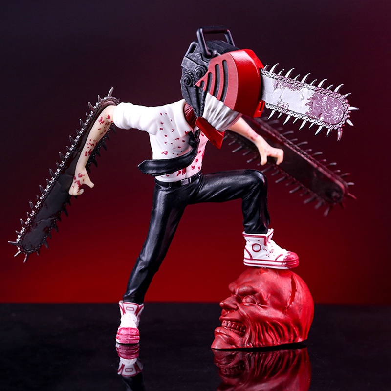 Baru 17 cm Chainsaw Man Denji Figure Pvc Patung Chainsawman Anime Action Figurine Model Koleksi Boneka Dekorasi Rumah