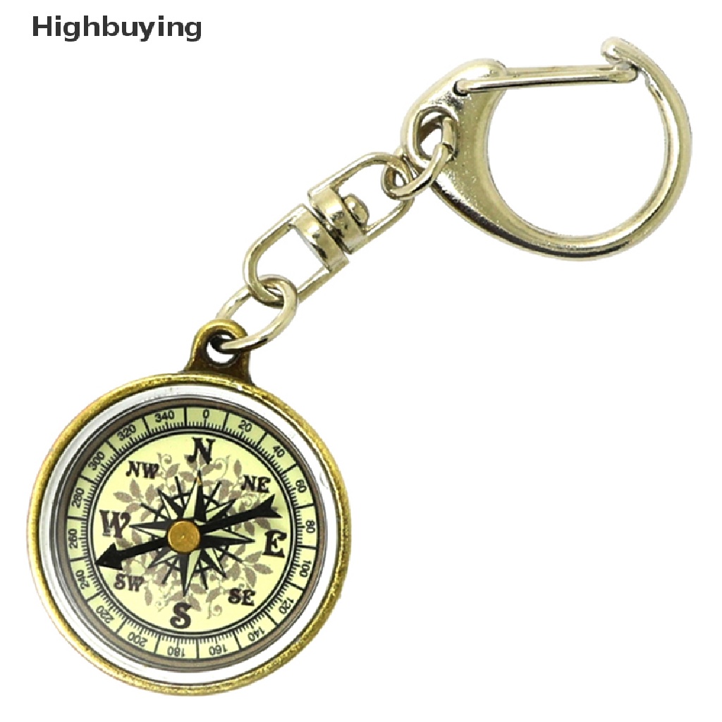 Hbid Vintage Zinc Alloy Gantungan Kunci Kompas Liontin Backpacking Survival Keychain Portable Hiking Compass Traveling Handheld Compass Dengan Keyring Glory