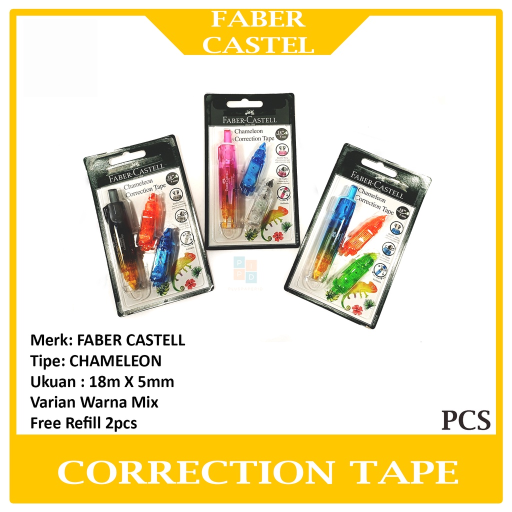 

FABER CASTELL Chameleon Correction Tape 18m x 5mm - Per Pcs