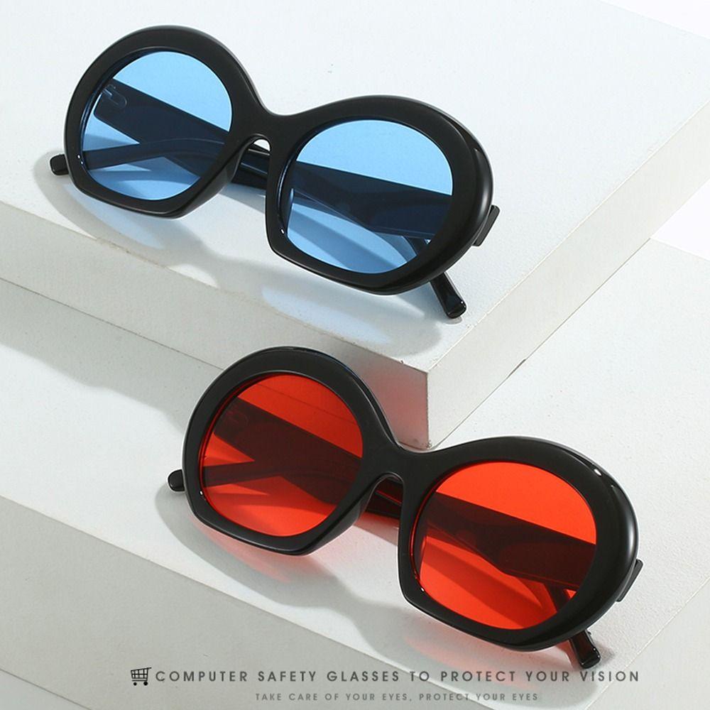 Lily Halfmoon Kacamata Hitam Vintage UV400 Steampunk Retro Shades