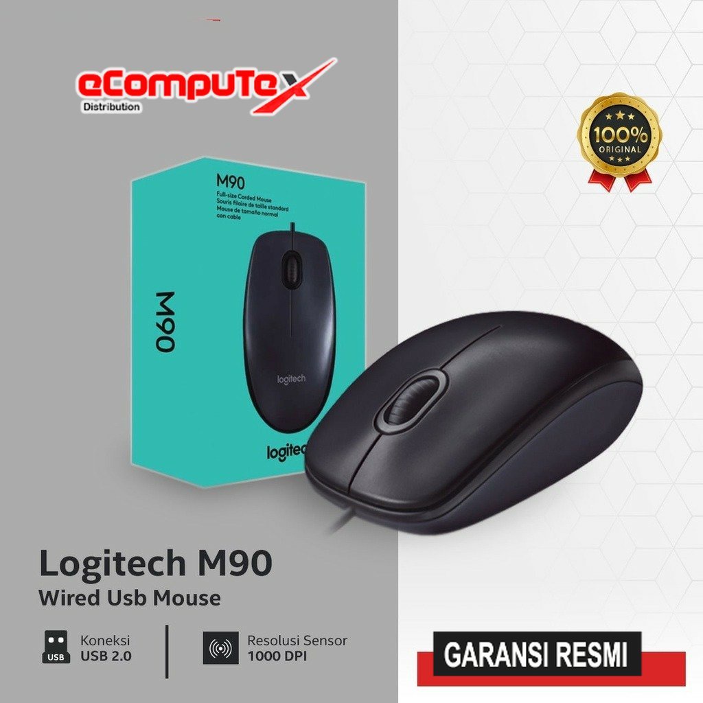 MOUSE USB OPTICAL LOGITECH M90 / MOUSE KABEL USB M 90 ORIGINAL - GARANSI RESMI