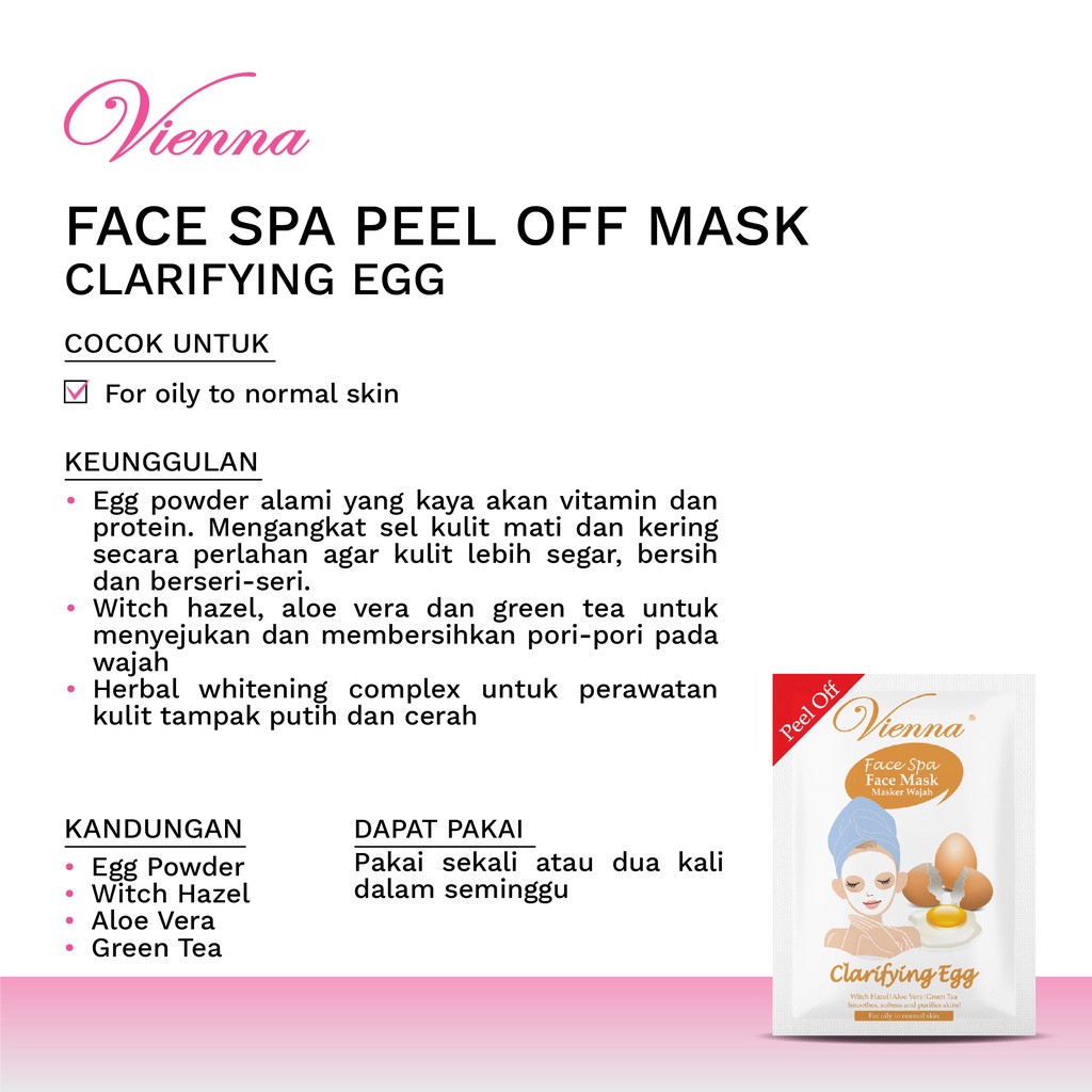 VIENNA FACE MASK PEEL OFF CLARIFYING EGG 15ML