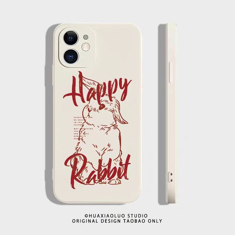 IPHONE Ins Pola Kelinci Cocok Untuk Iphone14 14pro 14plus 13 13pro 13prm iPhone12 7Plus 8Plus Xr XS 13 Pro Max Empat Sudut Casing Ponsel Tahan Guncangan