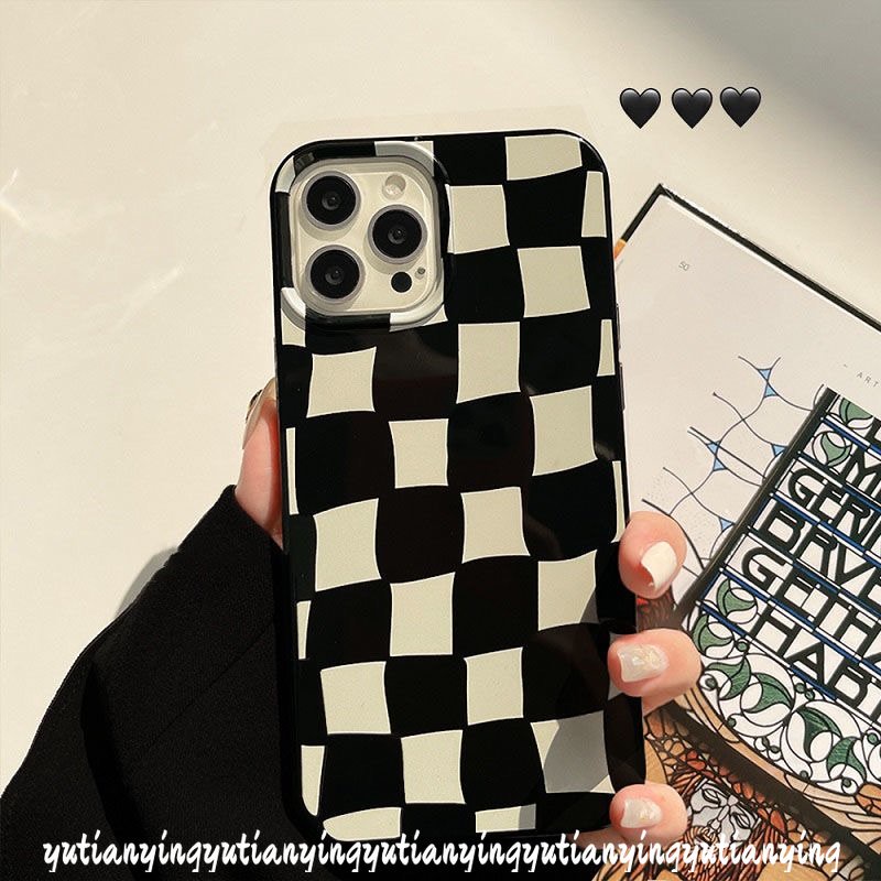 IPHONE Casing Halus Kreatif Kompatibel Untuk Iphone11 14 13 12 Pro Max 7plus XR 7 8 Plus X XS Max SE 2020 Lucu Cyberpunk Hitam Glossy Shockproof Soft Cover