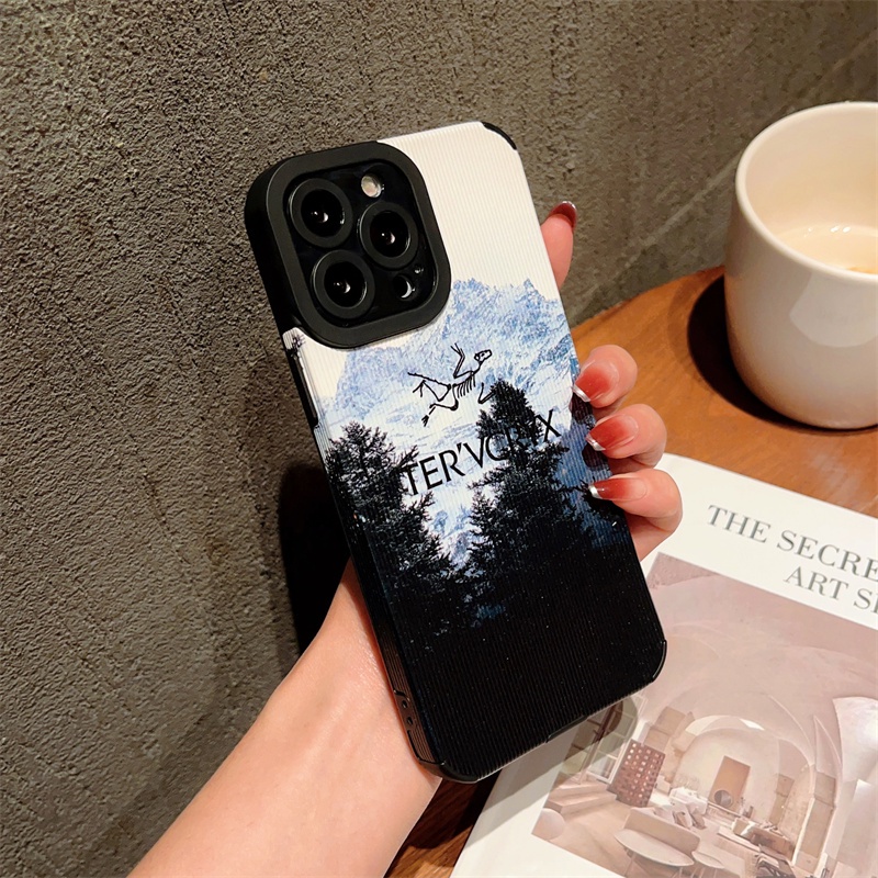 Casing Kulit Gunung Salju Untuk iPhone 14 Pro Max 13 Pro 12 11 Pro Max14 Plus 11Pro 78 Plus X Xs Max XR Landscape Soft Back Cover