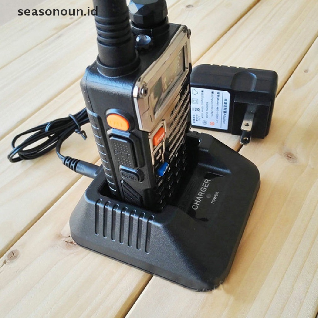 Seasonoun Walkie Talkie Original Desktop Charger Untuk Baofeng UV-5R A/E/Plus TP Dua Arah.