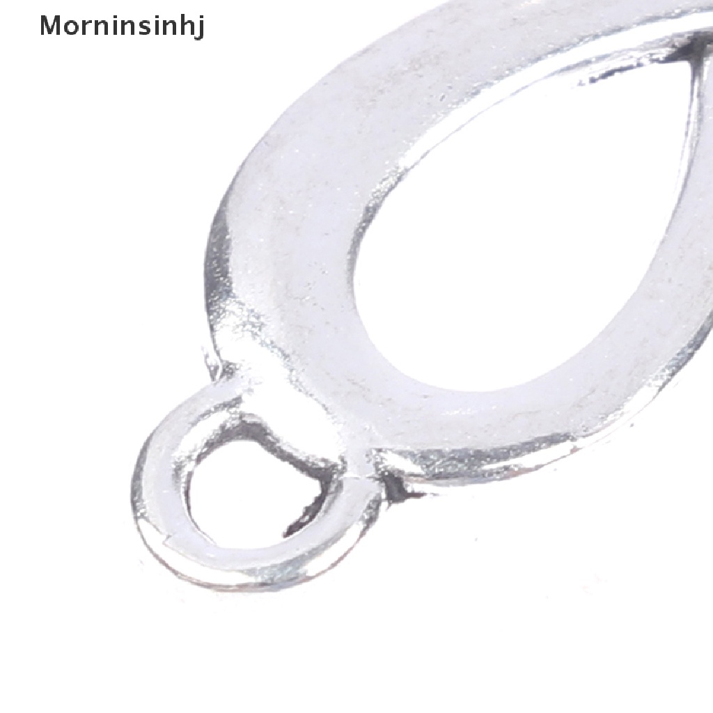 Mornin 20PCS Ch Link Infinity Symbol Sambungan Liontin Warna Silver DIY Membuat id