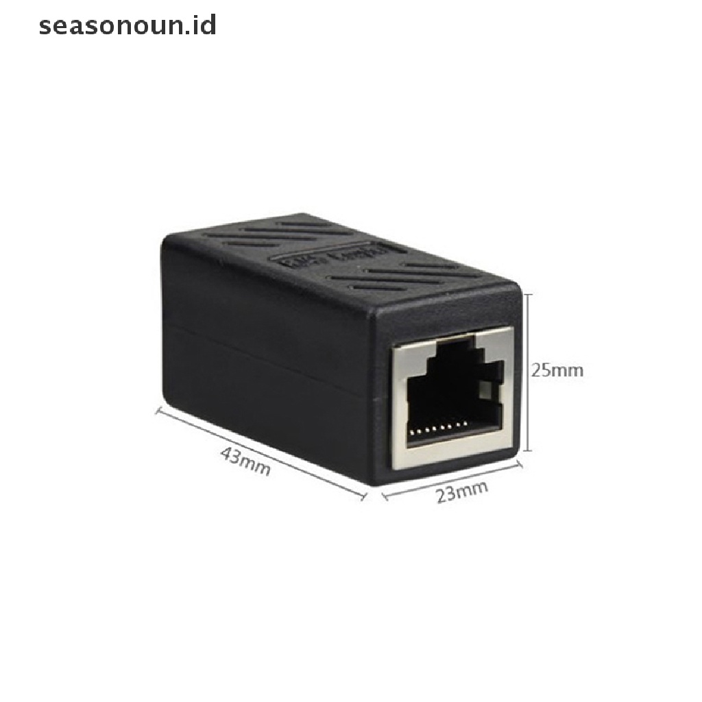 Seasonoun RJ45 Kabel Jaringan Eterna Female Splitter Adapter Connector Splitter Extender Plug Network Cable Extension Connector Double Head Connector.