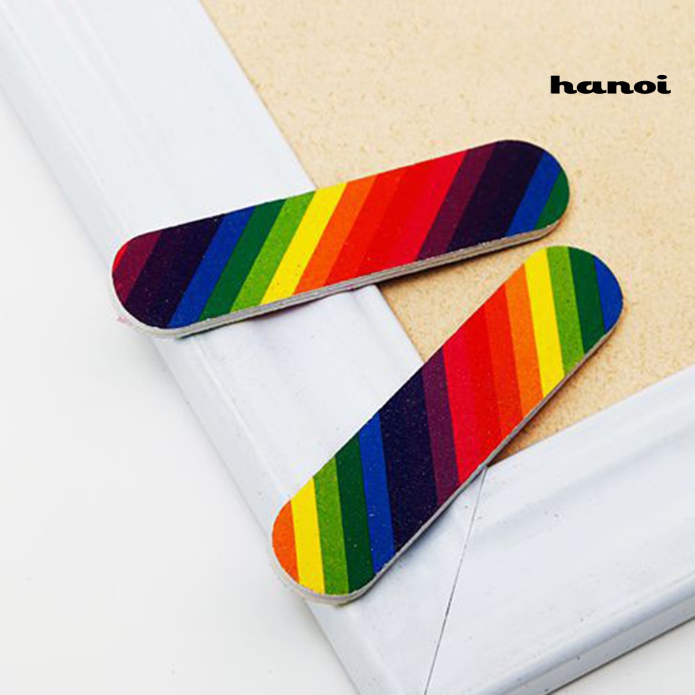 Hi * 10Pcs File Nail Art Mini Dua Sisi Bunga Untuk Poles Buffing Sanding