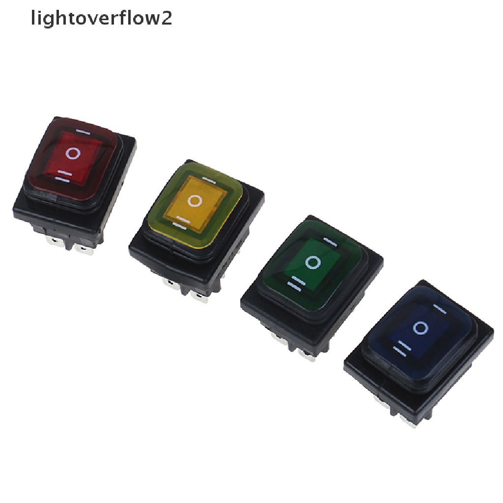 [lightoverflow2] 1pc 30A/250V 6Pin Saklar Rocker Toggle Perahu Otomatis Tahan Air Dengan LED 12V 220V [ID]
