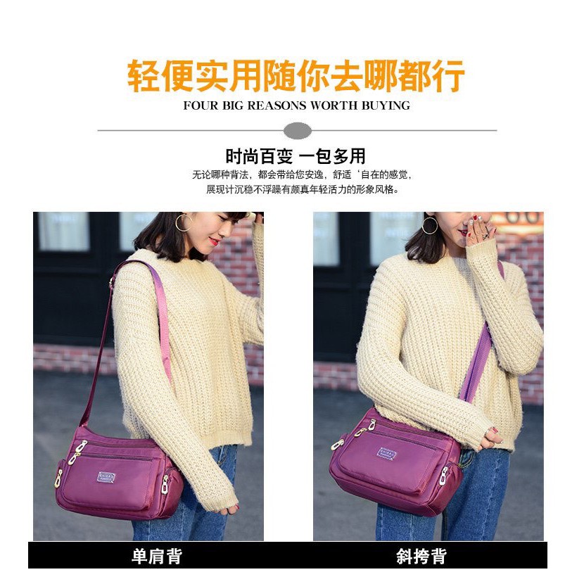 IMURA | Popular Fashion Women Nylon Shoulder Bag / Tas Selempang waterproof