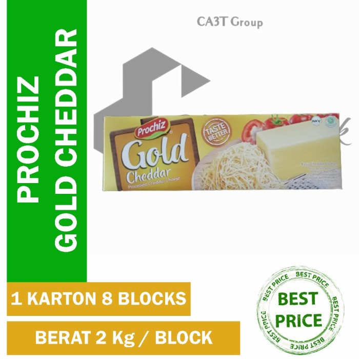 

[Ready Stock] Keju Prochiz Gold Cheddar 2Kg Khusus Grab & Gojek