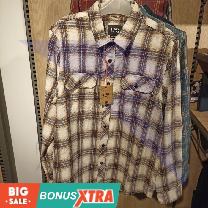 Kemeja Flannel EIGER1989 X CHESTER Shirt 91000 7574 Original Cowok Bandung  KEREN
