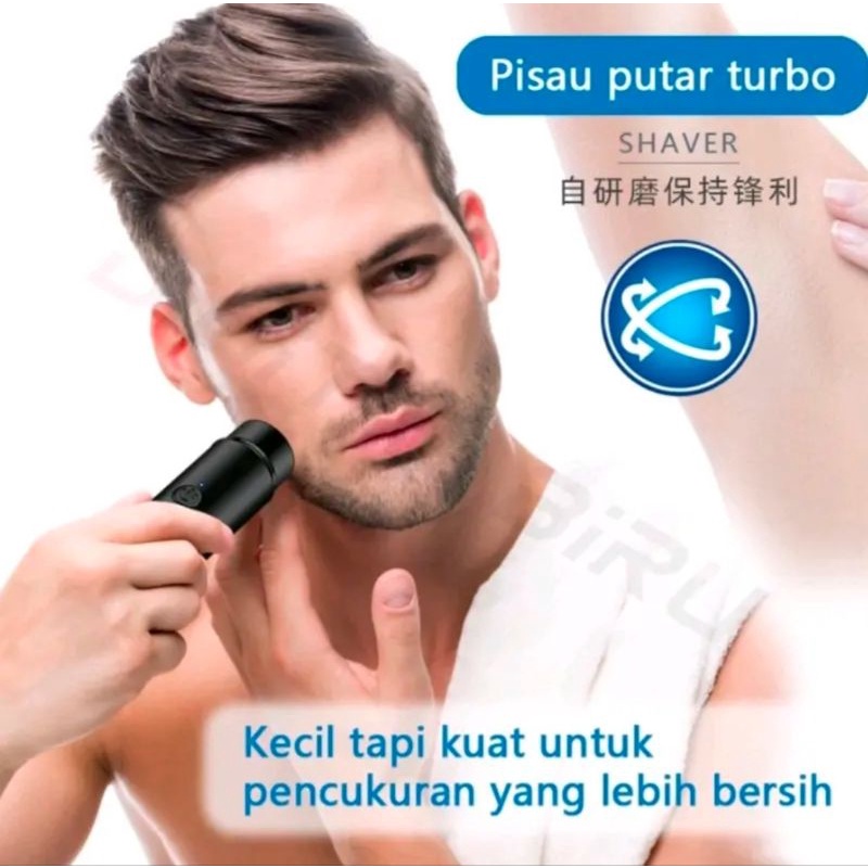 (VCM) Alat Cukur Elektrik Portable Mini Cukur Kumis Jenggot Bulu ketiak Dll