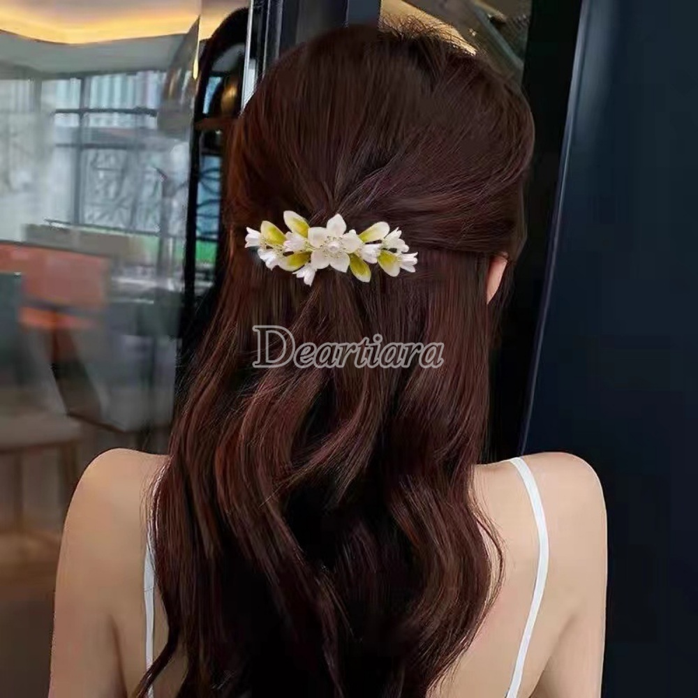 Fashionable High-grade Alloy Hairpin Top Clip Horsetail Clip Bell Orchid Temperament Spring Clip Back Head Hair Clip