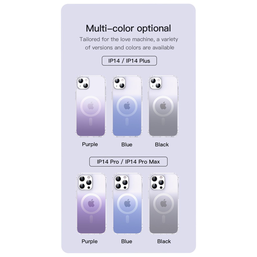 Casing iPhone 14 Pro/Max Magsafe Gradient Case Hybrid Case Rainbow TOTU