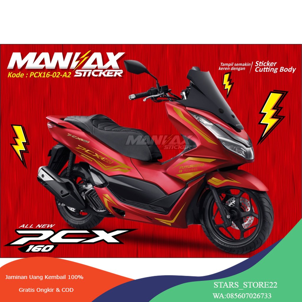 STRIPING CUTTING STIKER HONDA PCX 160 PCX 150 DESAIN 2023 SPORTY 160 GOLD    160  16.02
