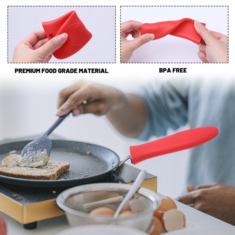 1pc Pegangan Panci Panci Silikon Non-slip Holder/Pegangan Pegangan Peralatan Masak Tahan Panas Cover Gadget Dapur