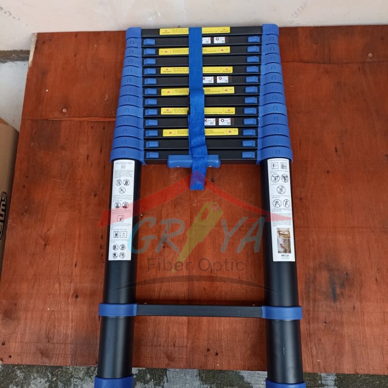 Tangga Teleskopik 5.3 Meter AMG Tangga 5.3m Hitam Biru AMG