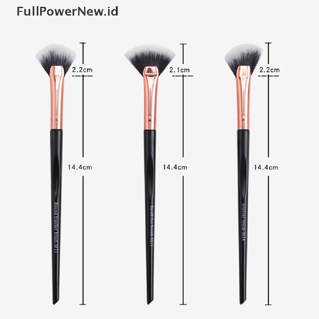 Power 3pcs Kuas Makeup Kipas Kecil Brush Eye Shadow Halus Portable Make up Tools ID