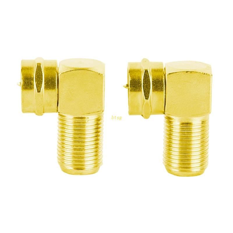 Btsg Kabel Coaxial Konektor Sudut Kanan Tipe F Female to Male Right Angle Coax Connector Adaptor Coaxial Untuk Kabel Coax