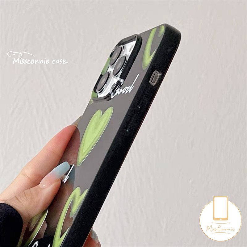 IPHONE Casing Ponsel Halus Graffiti Cinta Hati Kartun Lucu Kompatibel Untuk Iphone11 Pro Max7 8 Plus XR 11 12 14 13 Pro Max X XS Max SE 2020 Shockproof Glossy Tahan Kotoran TPU Soft Cover