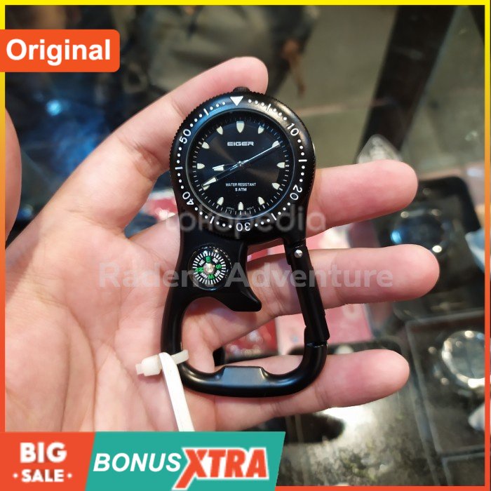 Jam Kompas EIGER1989 CARABINER WATCH Black Hitam 91000 6541 Original