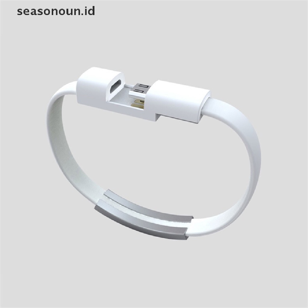 Seasonoun Gelang Micro USB Type C Cable Wristband USB C Kabel Pengisian Data Untuk I-Phone Android Charger.