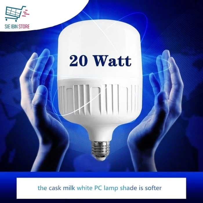 COD Lampu LED TIKI Bulb Jumbo Tabung 20W Kapsul Super Terang Putih Free Ongkir