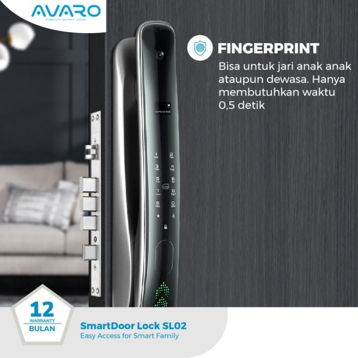 AVARO SL02 Smart Door Lock Kunci Pintu Digital Smart Lock Door Lock