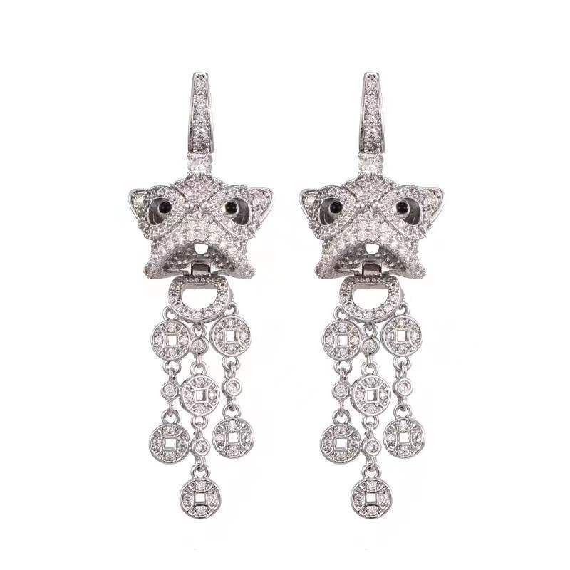 Goldkingdom Fashion Perhiasan Aksesoris Ready Stock Kreatif Pixiu Gadis Pintar Anting Uang Singa Perayaan Tahun Baru Anting Lucu Hewan Kecil Pejantan Pasang