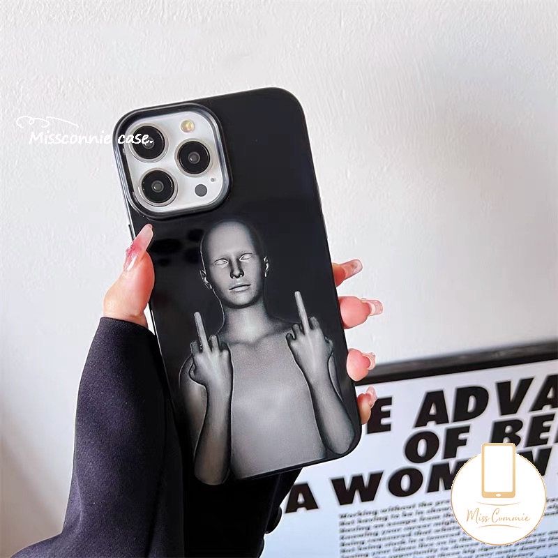 Case Keren Papan Catur Kompatibel Untuk IPhone 7plus XR 11 14 13 12 Pro Max7 8 Plus X XS Max SE 2020 Kreatif Lucu Cyberpunk Hitam Glossy Shockproof Halus Soft Cover