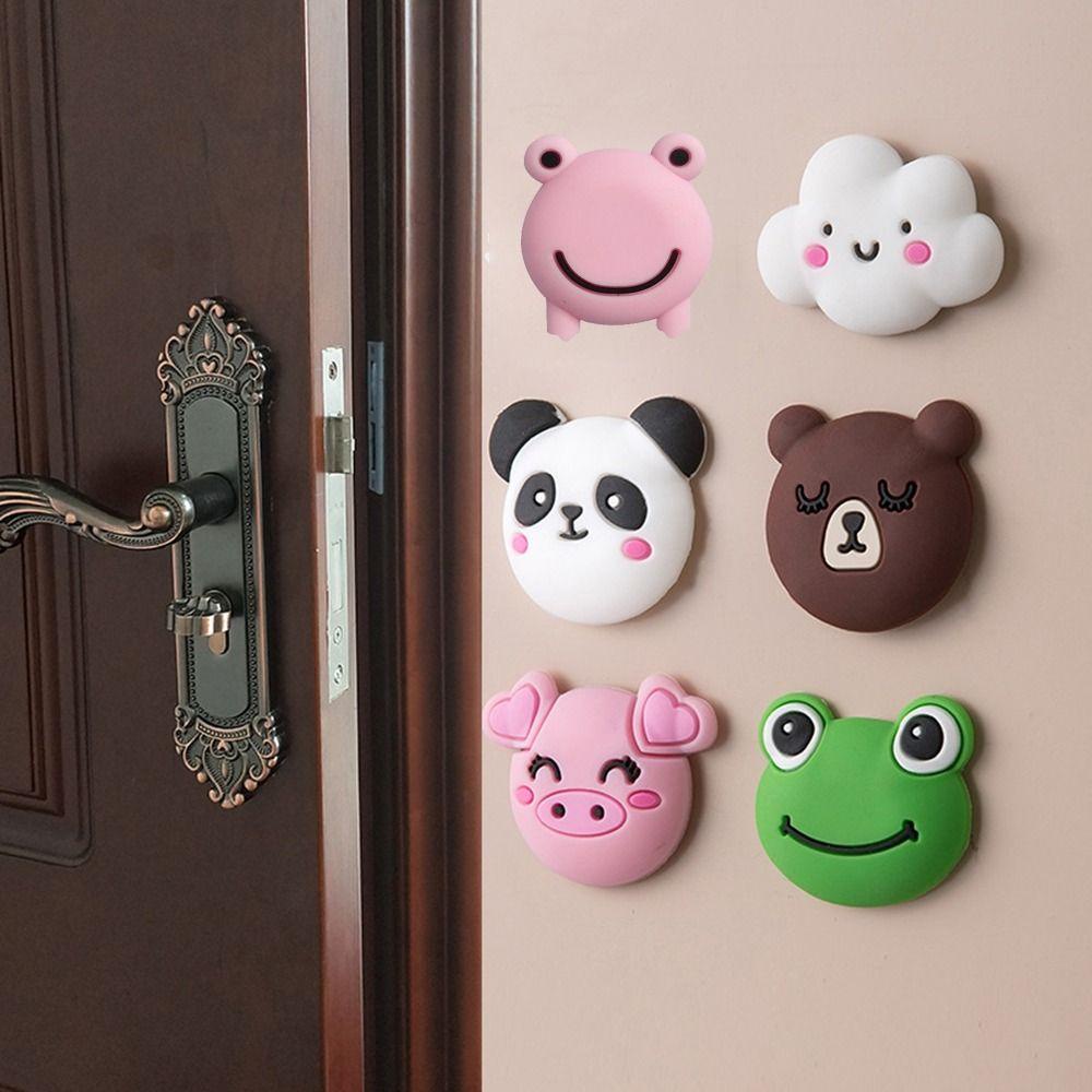 REBUY Door Stopper Cute Shockproof Pelindung Dinding Hewan Hias Menebal Perekat Diri Crash Pad