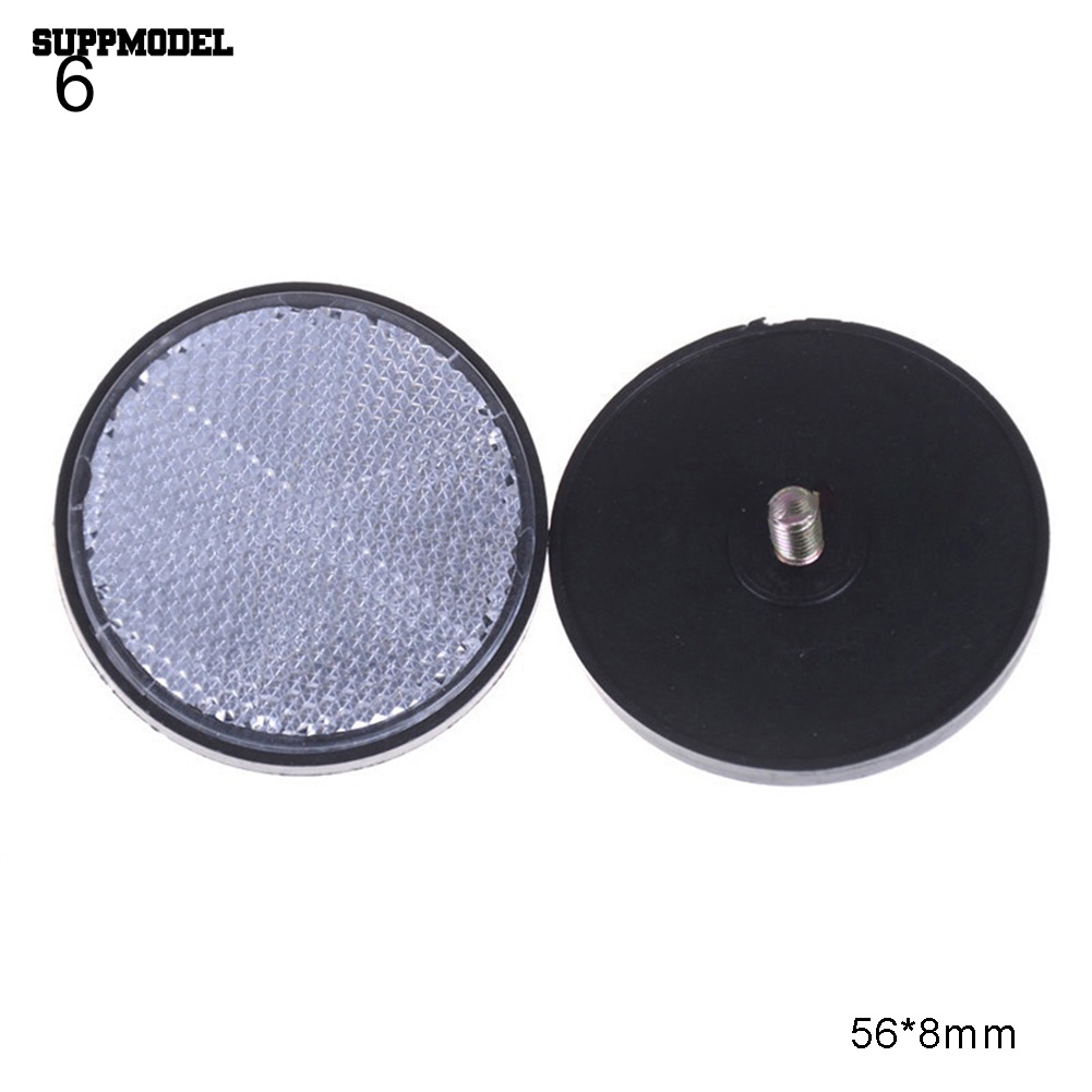 Suppmodel 2Pcs Persegi Panjang Bulat Mobil Motor Sepeda Caravan Lorry Screw On Safety Reflektor