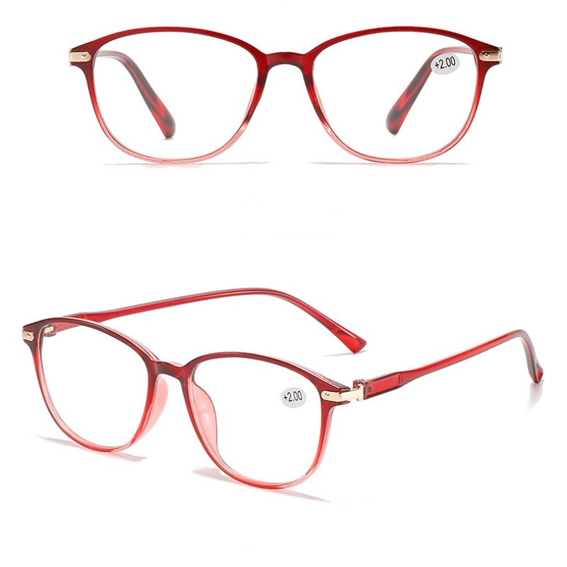 (YUZHU) Kacamata Baca HD Ultra Ringan Fashion Korea Candy Color Bingkai Bulat Anti Radiasi Plus Eyeglasses