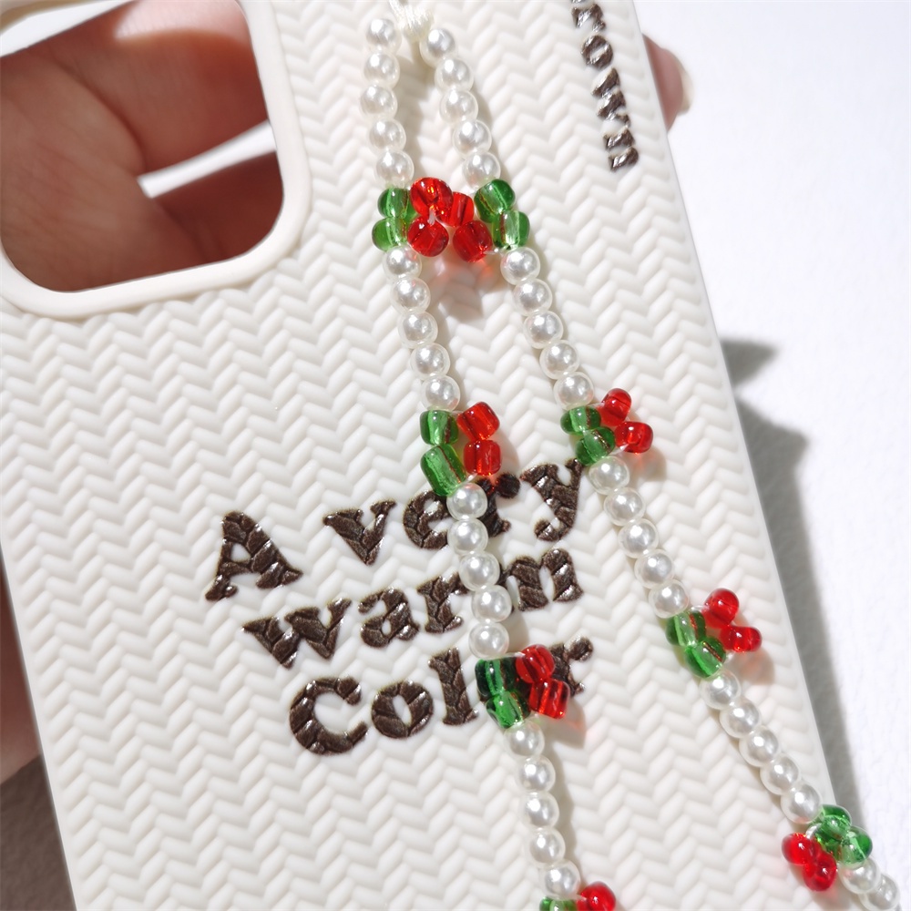 Mini Cherry Mutiara Rantai Ponsel Anti Hilang Lembut Tembikar Tali Tali Lanyard Manik Akrilik Warna-Warni Kasus Ponsel Kabel Gantung L152