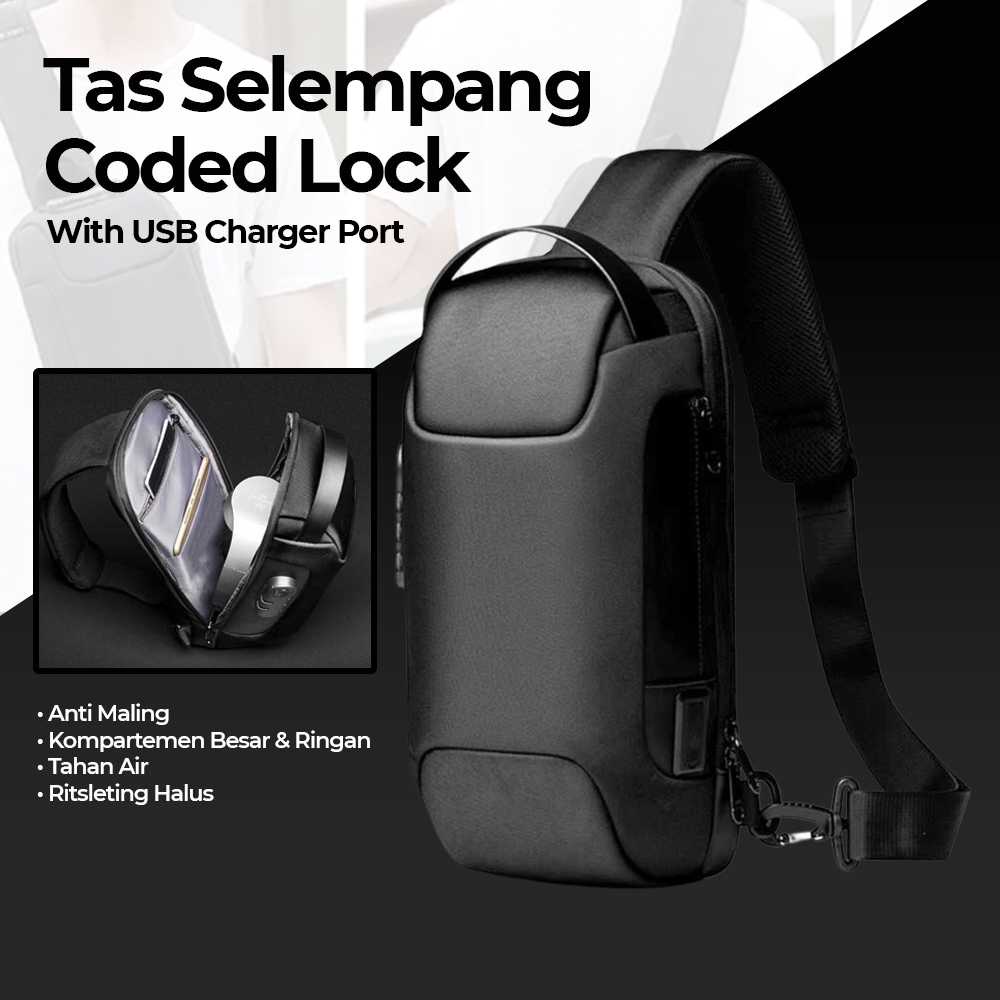 Suutoop Tas Selempang Crossbody Coded Lock with USB Charger Port - SP-050