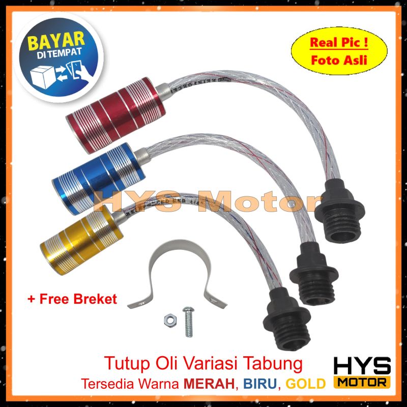 HYS Tutup Oli Model Tabung Universal Semua Motor - Variasi Aksesoris Tutup Oli Motor Honda Beat Stre