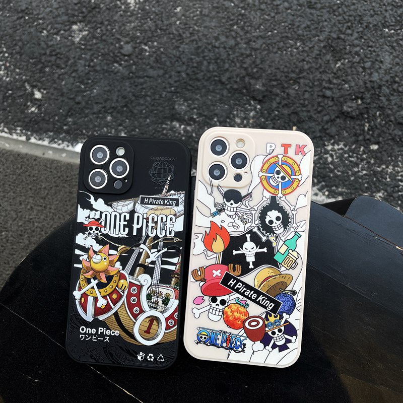 【One Piece】Magic Square Soft Case IP Iphone7 8plus7 +8+X XR XS Max 11 12 13 14 Pro Max SE 2020 Casing Hitam Missconnie