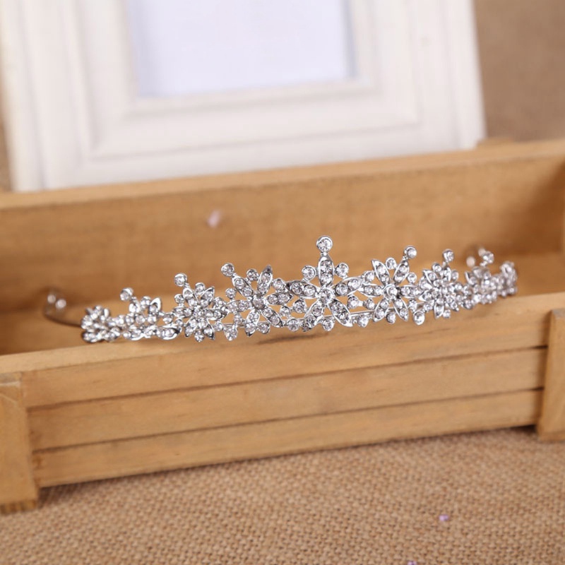 Mahkota Tiara Pengantin Pernikahan Kristal Untuk Wanita Prom Diadem Hiasan Rambut
