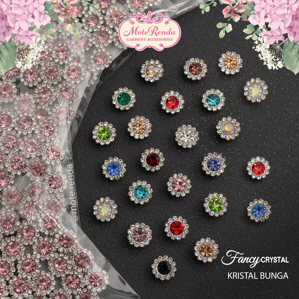 Fancy flower diamond/kristal bunga warna kualitas bagus, kode 3UMB