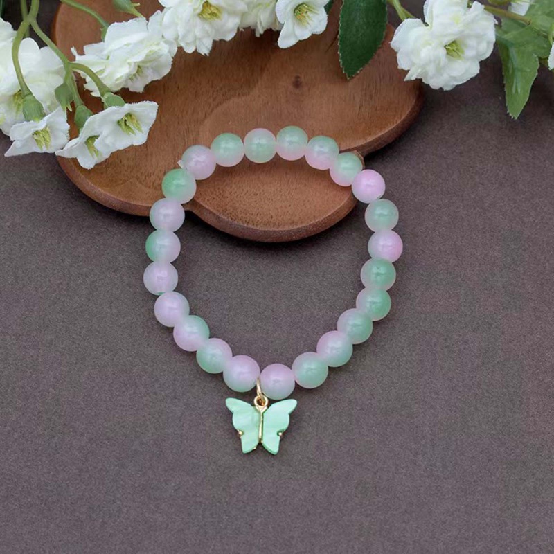 Gaya Baru Korea Temperamen Sahabat Mutiara Kristal Gelang Peri Biru Kupu-Kupu Manik Gelang