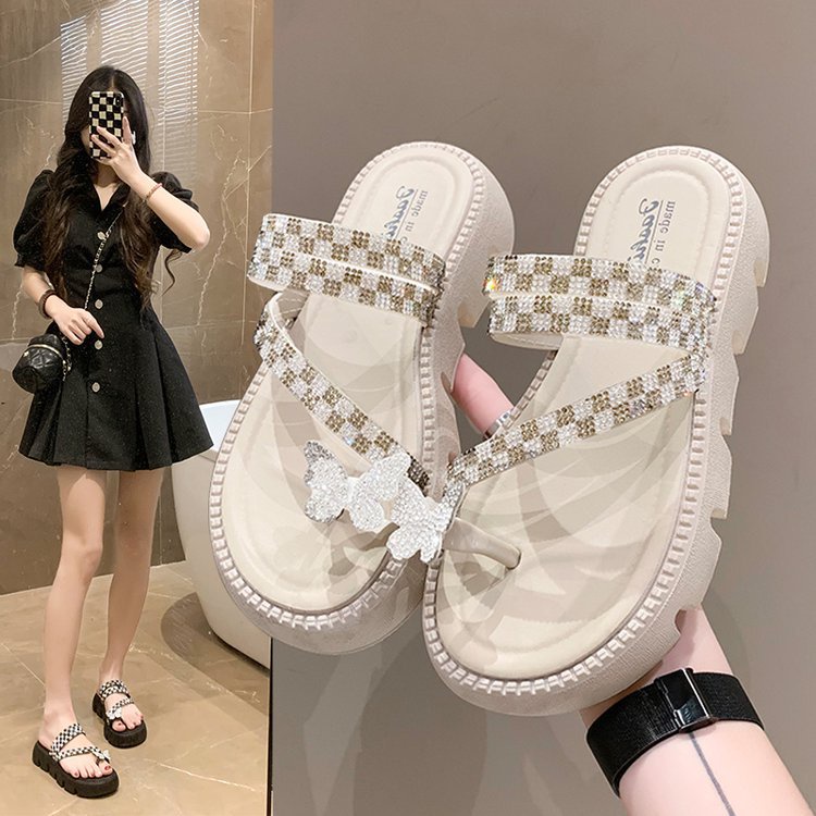 JBI-0261 GRATIS BOX Sandal Wanita  Wedges Butterfly New Fashion Wanita Import Premium Quality