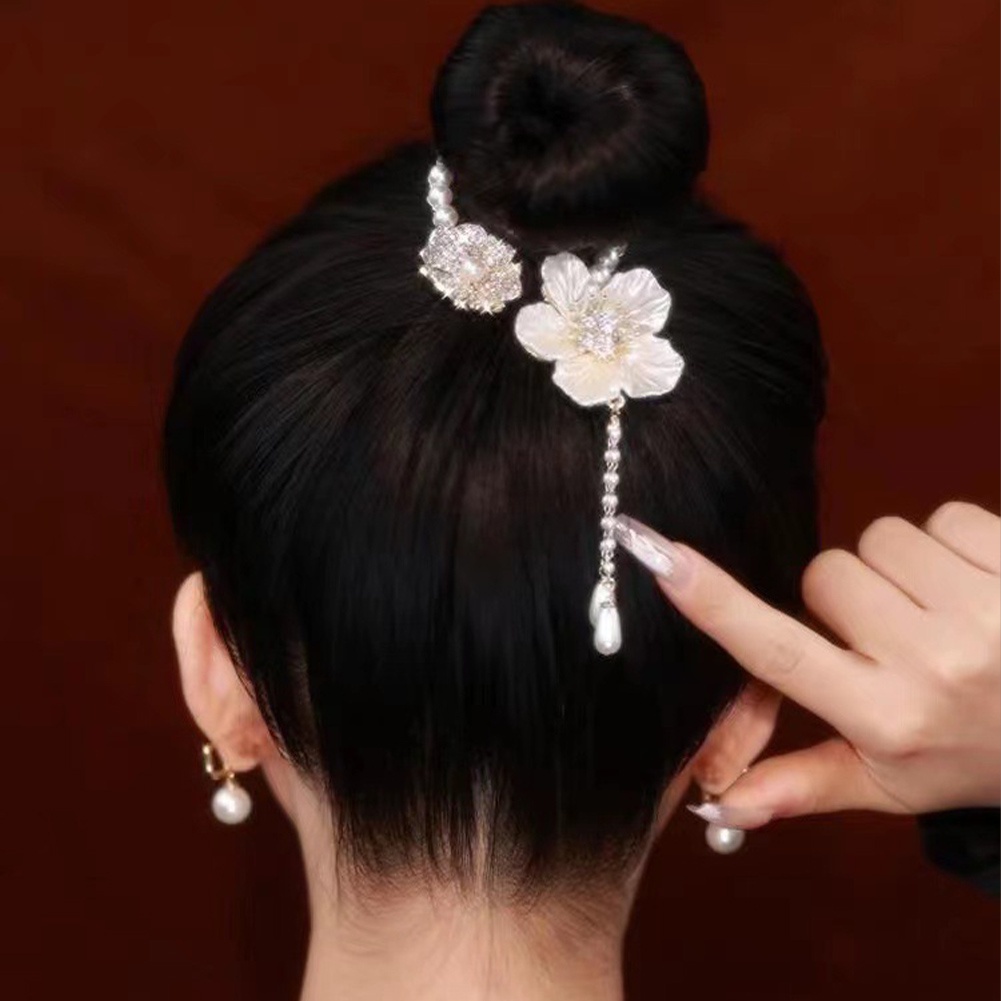 Mutiara Yang Indah Dan Bunga Rambut Hiu Klip Gadis Hiasan Kepala Rumbai Ekor Kuda Gesper Hair Clip Fashion Aksesoris Rambut Untuk Wanita