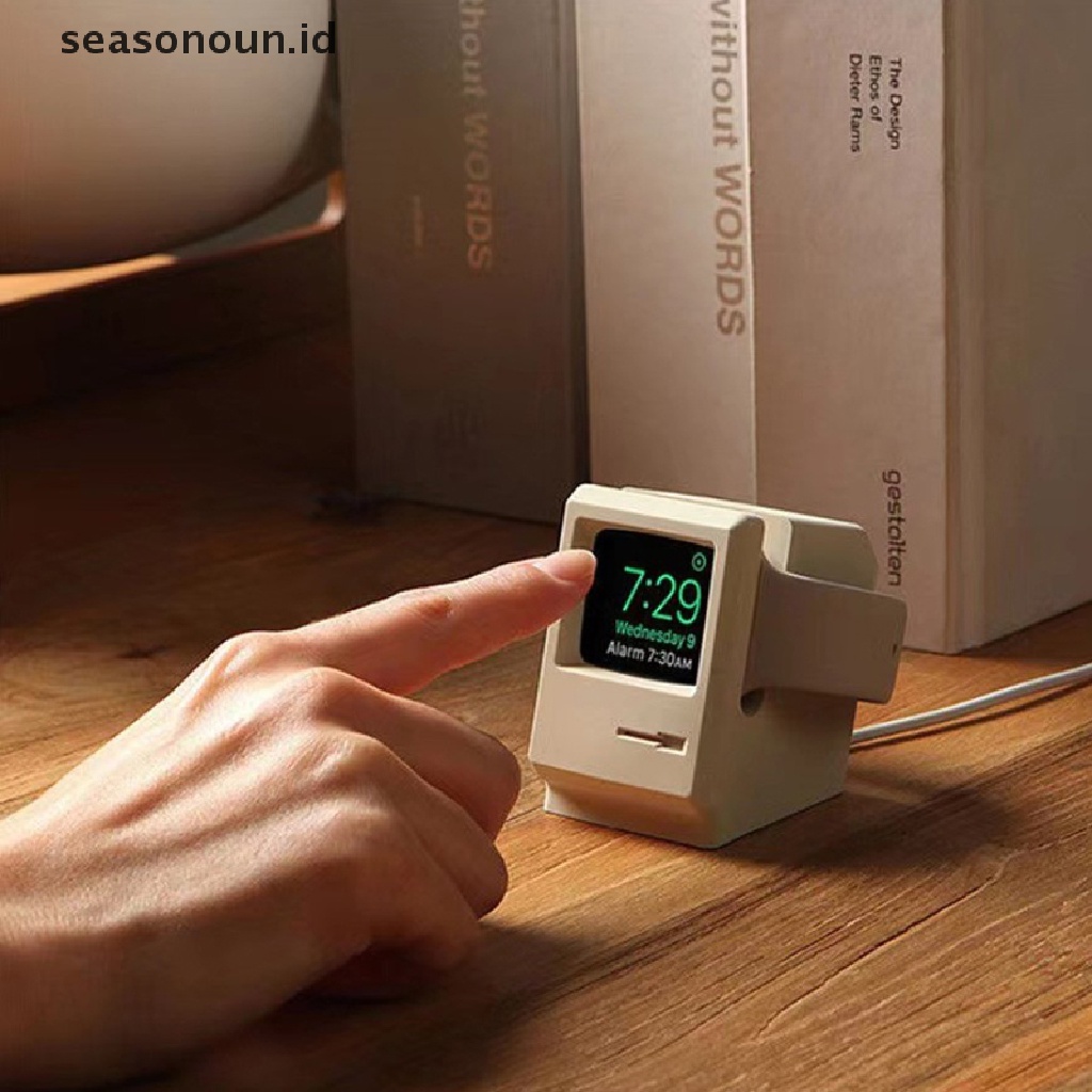 Seasonoun Silicone Stand Watch Charging Dock Holder Retro Dasar Tepuk Komputer.