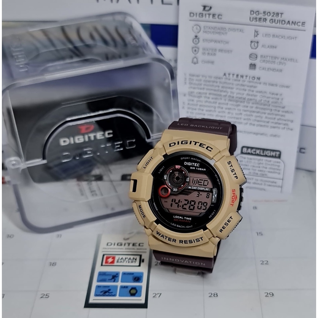 Jam Tangan Pria Digital Digitec 5028 Rubber Original Tahan Air