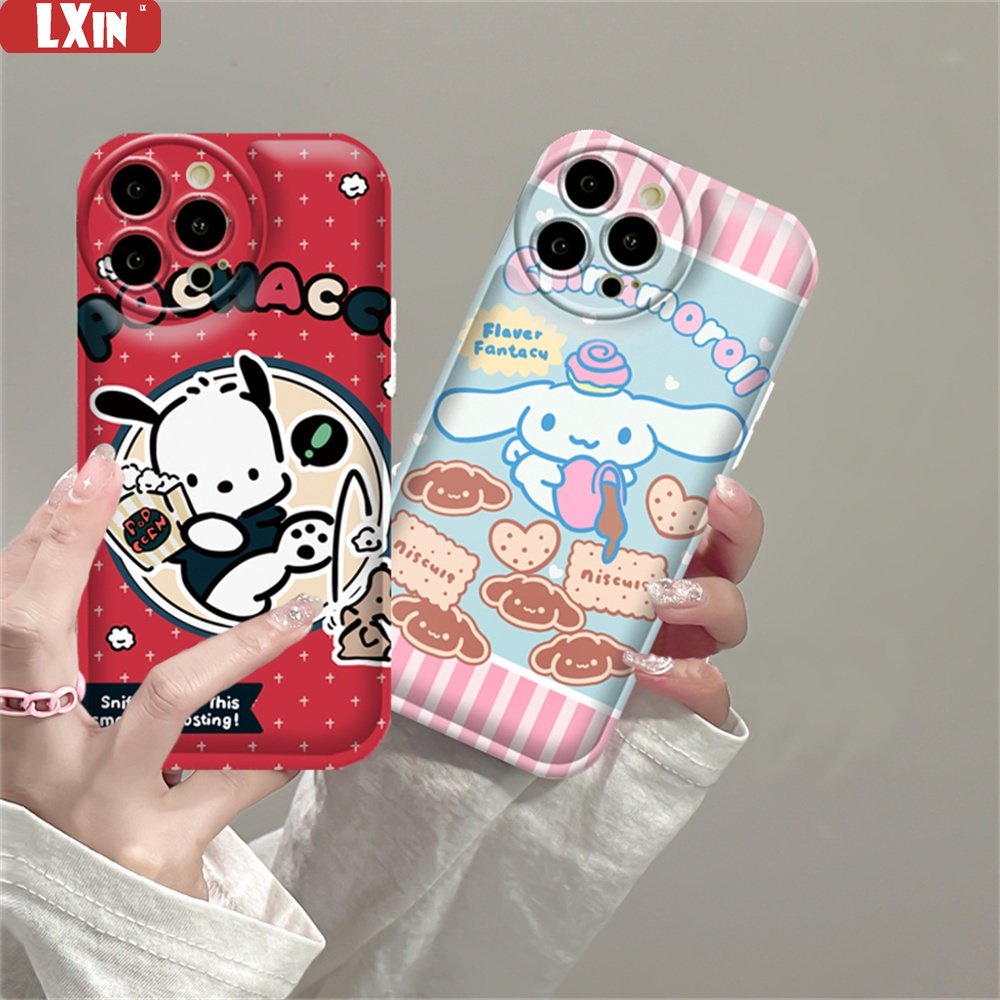 Cute Case OPPO A17 A57 A16 A16K A15 A15S A5S A12 A3S A12E A92 A52 F1S A53 A33 A31 A9 A5 A54 F9 C1 Cinnamoroll Dan Pochacco Air cushion TPU Phone Case Cover