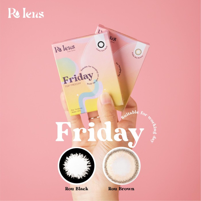 Rou lens Friday Softlens Mata - Softlent Universal - Soflen Viral - Rou Brown, Normal