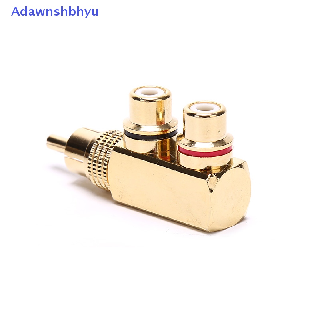 Adhyu Gold Plated AV Audio Splitter Plug RCA Adapter 1 Male to 2 Female F connector ID