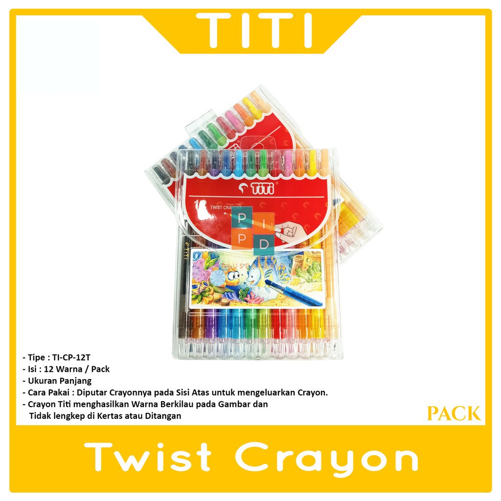

TITI - TI-CP-12T Twist Crayon Krayon Putar 12 Warna - Set